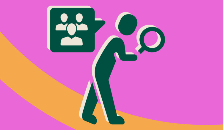 Illustration eines Arbeitgebers auf der Suche nach neuen Mitarbeitern.